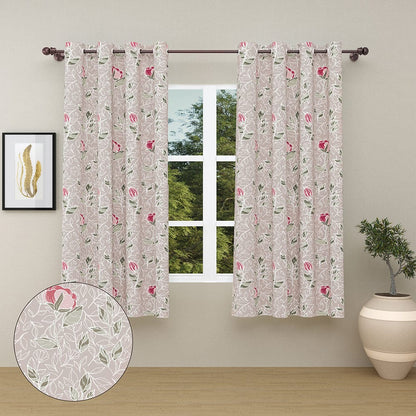 Blooming Roses Blush Curtain Set