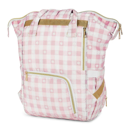 Chic Diaper Bag Backpack for New Parents (Capacity - 20L) , Gingham Pink