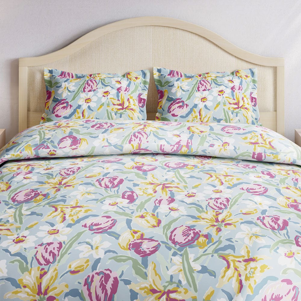 Tulip Meadow, 100% Cotton Double Size Bedsheet, 186 TC