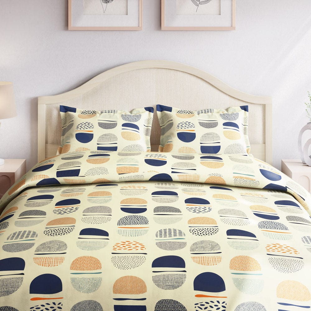 Semicircle 100% Cotton King Size Bedsheet, 144 TC