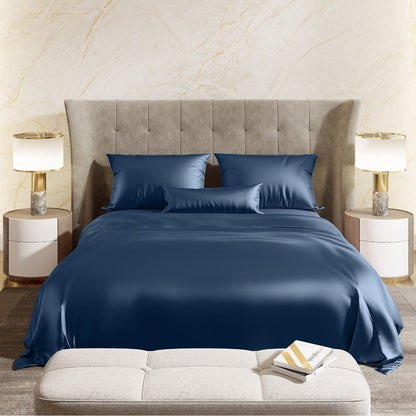 Satin Royale Deep Ocean Blue 300TC Satin Double Bedsheet