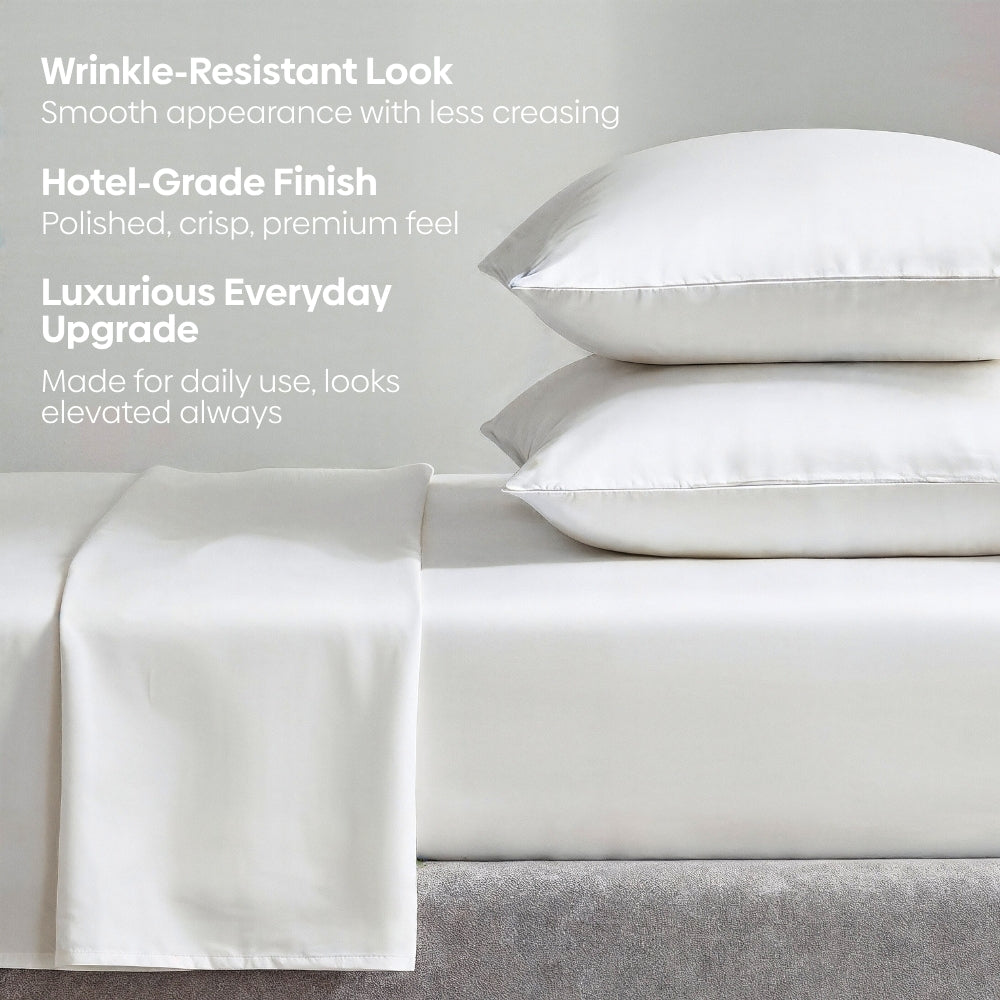 Tencel 300 TC King Flat Bedsheet- Cloud Drift