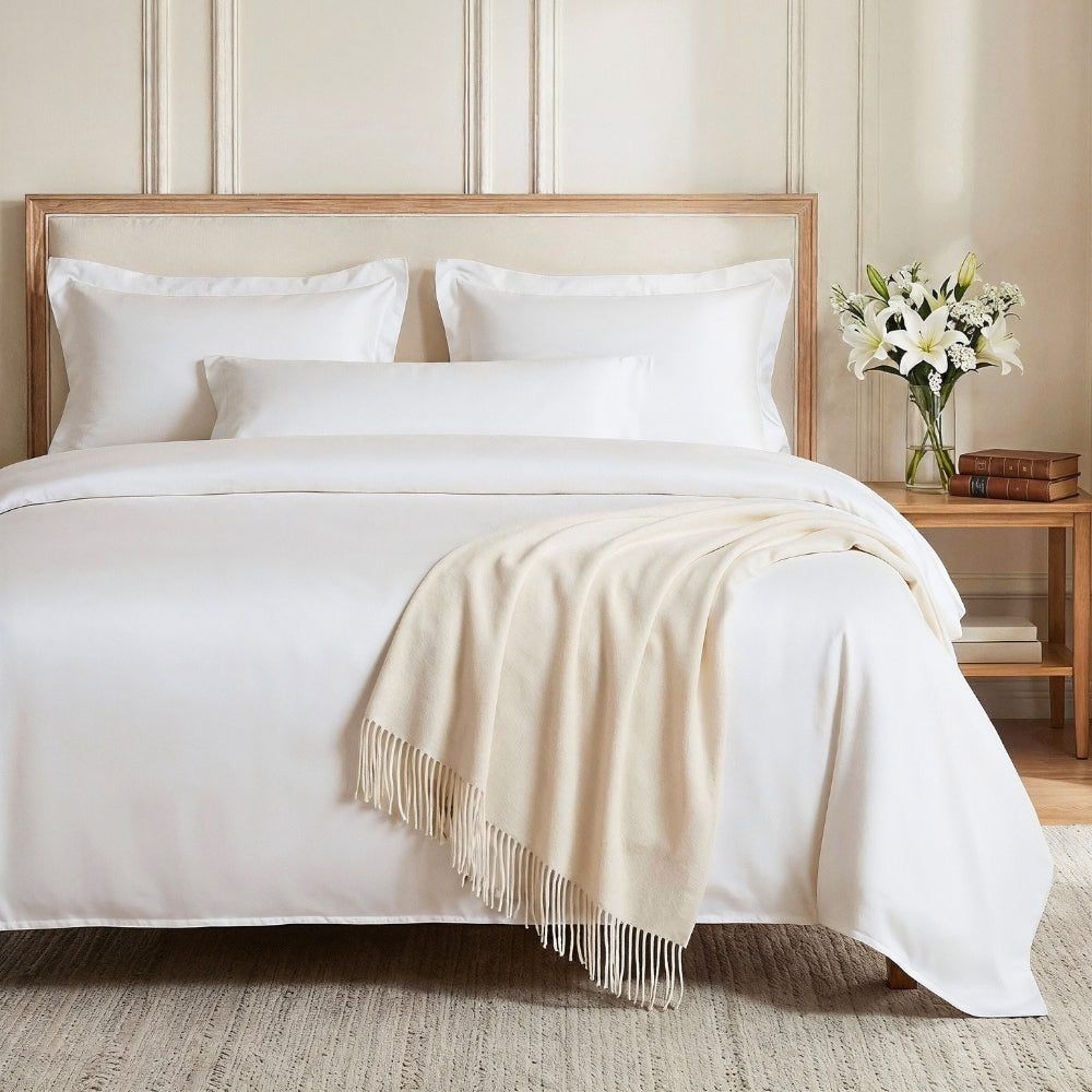 Tencel 300 TC King Flat Bedsheet- Cloud Drift