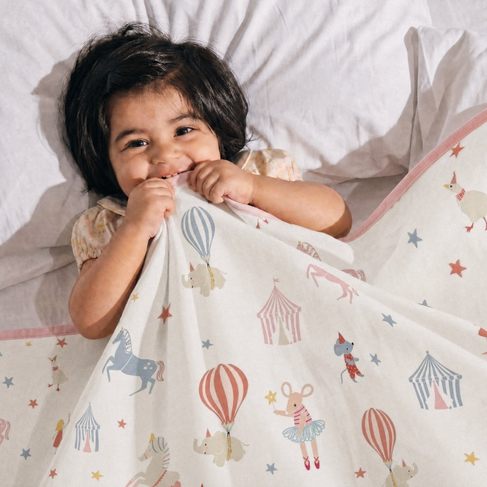 Dreamy Carnival 3-Layer Reversible Muslin Baby Blanket