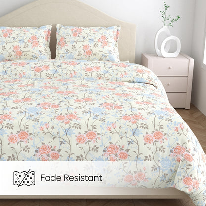 100% Combed Cotton 144 TC Double Flat Bedsheet Petalhaze