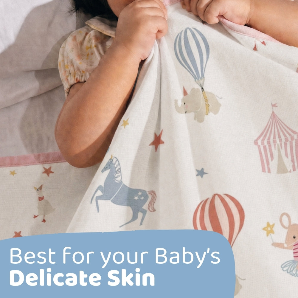 Twin Teddy 3-Layer Reversible Muslin Baby Blanket