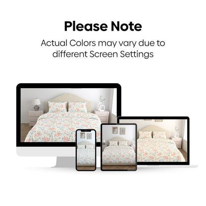 100% Combed Cotton 144 TC Double Flat Bedsheet Petalhaze