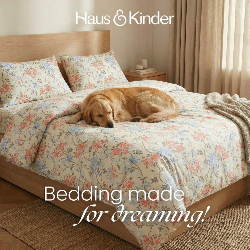 100% Combed Cotton 144 TC Double Flat Bedsheet Petalhaze