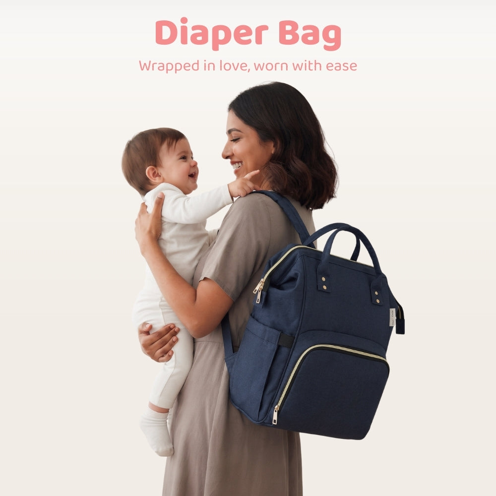 Chic Diaper Bag Backpack (Capacity - 20L) , Navy