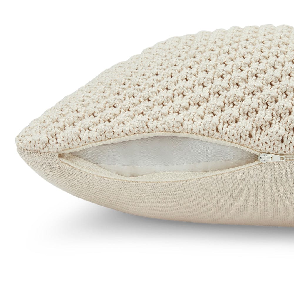 Knitted Bubble Natural Cushion Cover