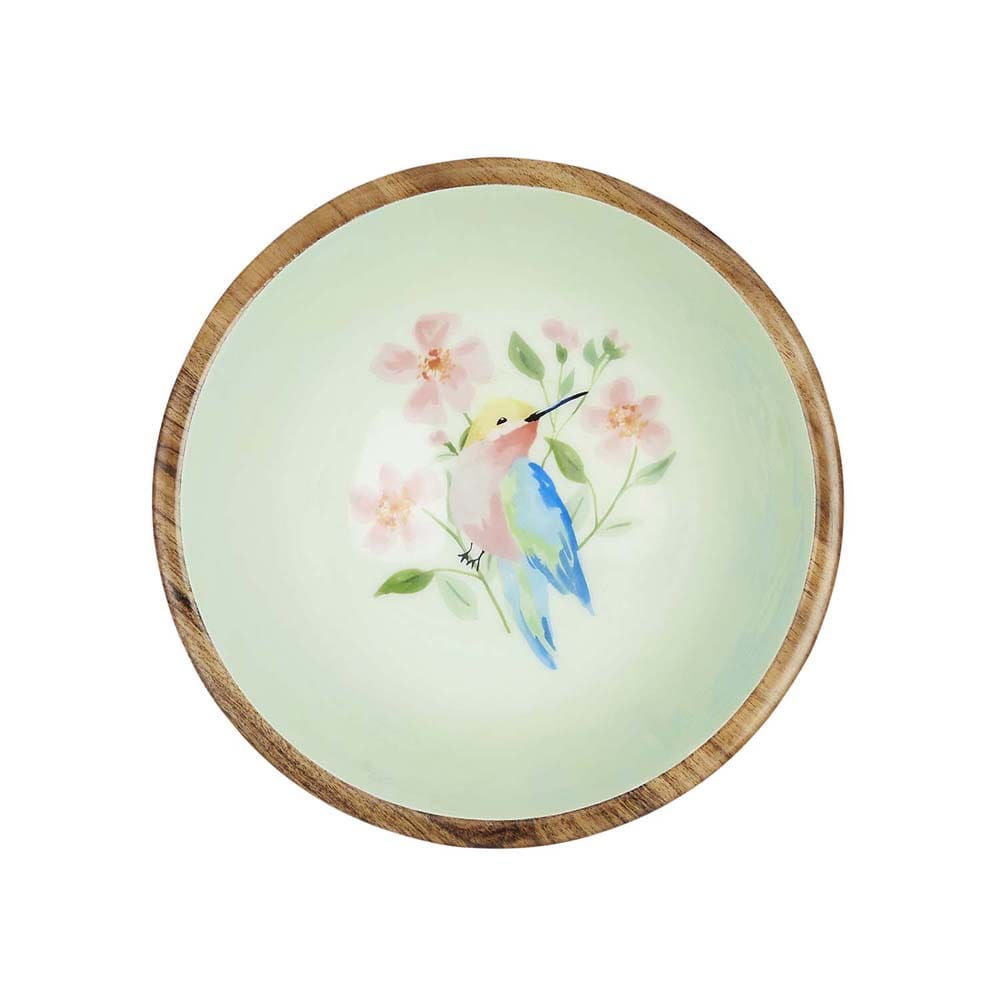 Bird and bloom wood Bowl, Large