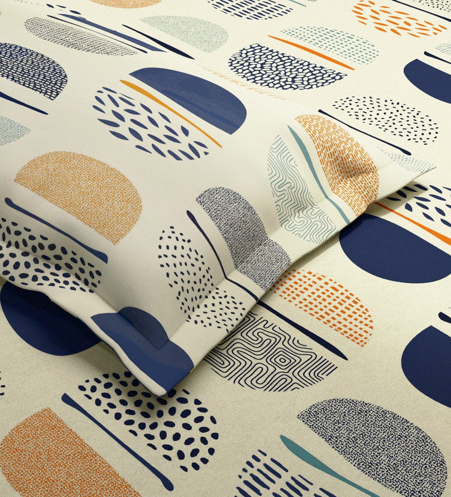 Semicircle 100% Cotton King Size Bedsheet, 144 TC