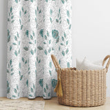 Blooming Roses Aqua Curtain Set