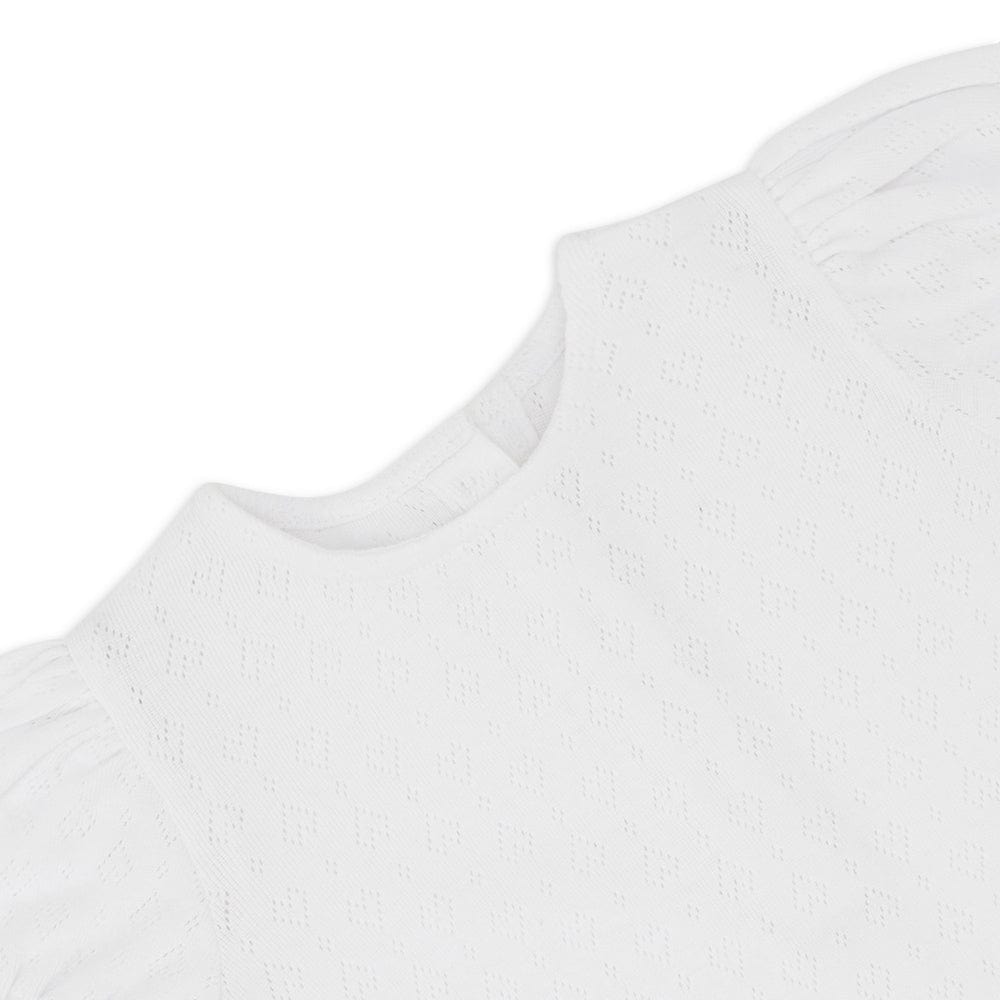 Girl Onesie Dress, Blue-White 0-12 Months