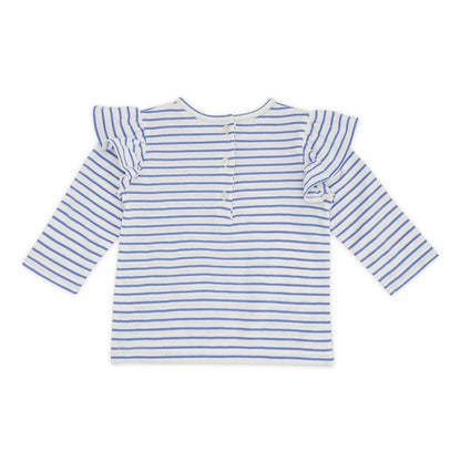 Girl Frock with Tshirt, White-Blue 6-24 Months