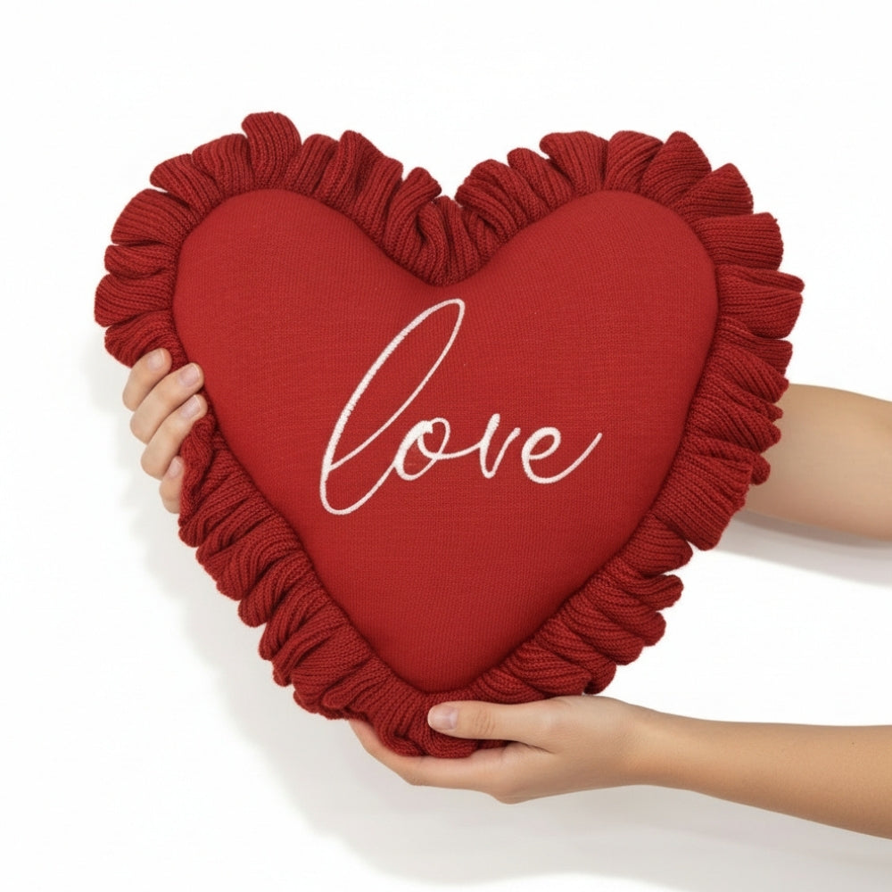 Knitted Jacquard Red Decorative Cushion Cover