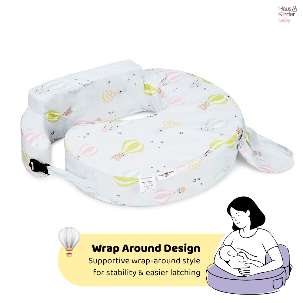 Hot Air Balloon Feeding Pillow - Posture Support With Pocket
