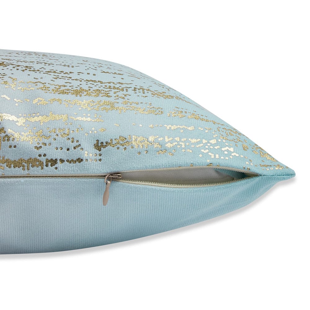 Gold Foil Printed Cotton Velvet Cushion Covers, set of 3 , Bright Bliss