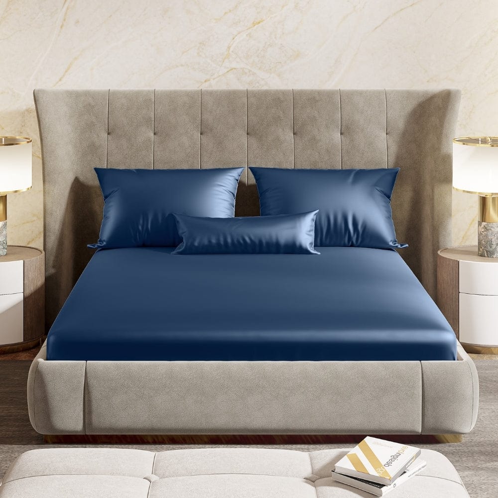 Satin Royale Deep Ocean Blue 300TC Satin King Bedsheet