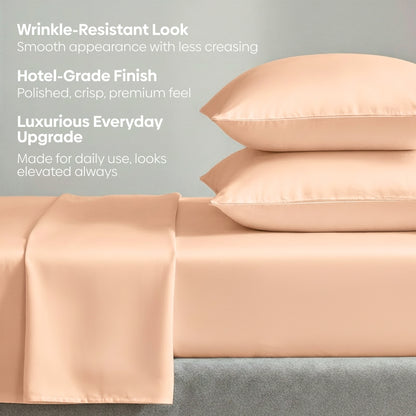 Tencel 300 TC King Flat Bedsheet- Blush Dusk