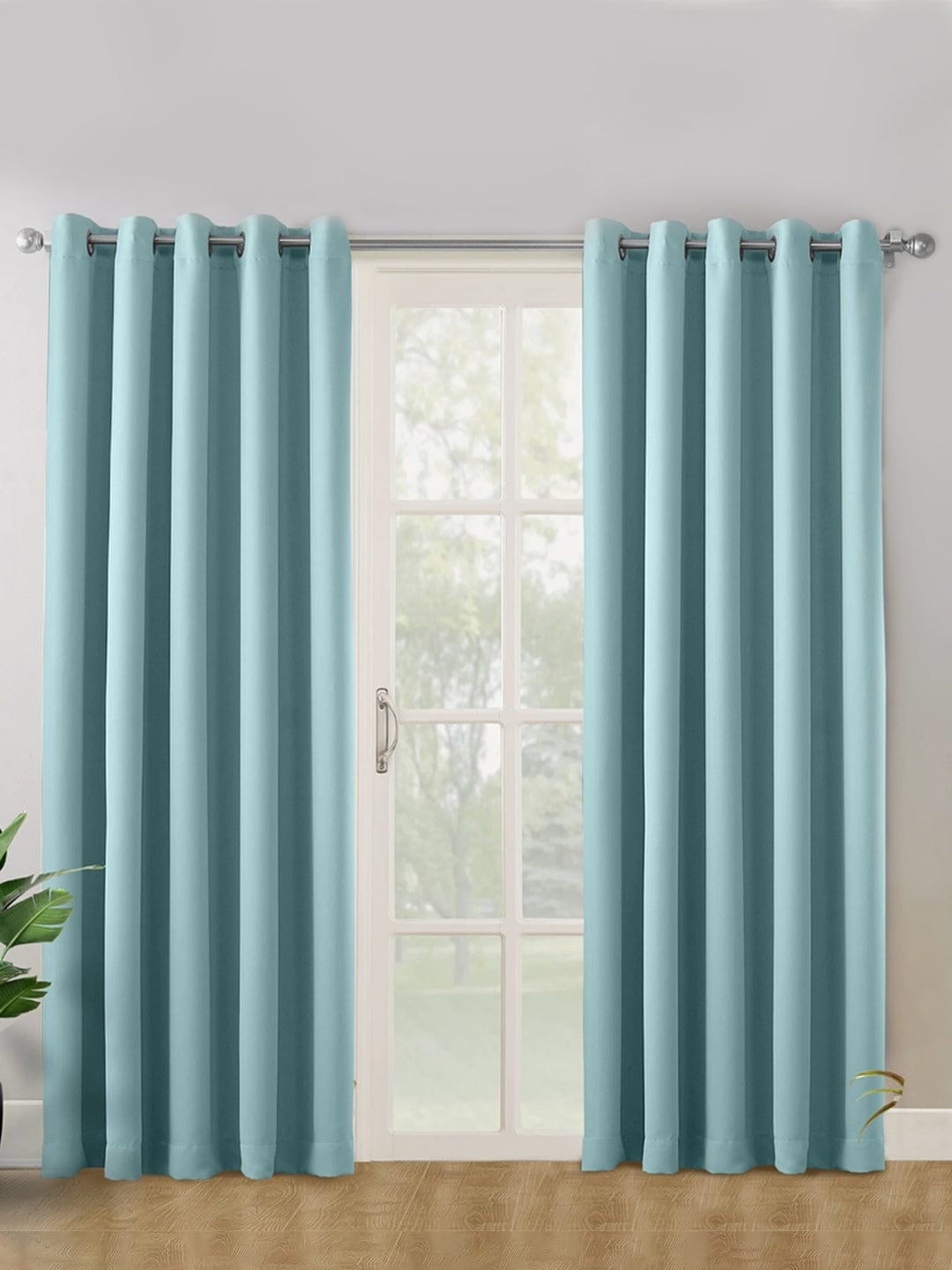 Solid blackout curtains set of 2, Torquoise