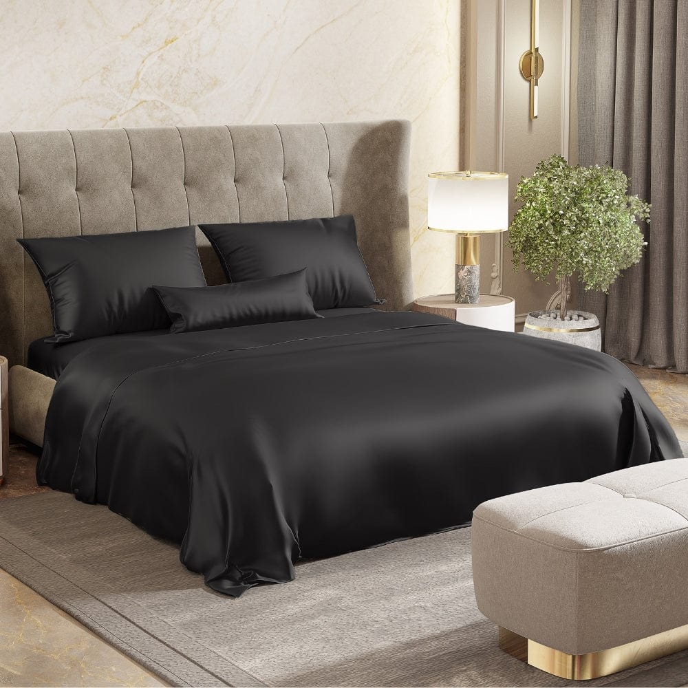 Satin Royale Black Pearl 300TC Satin Double Bedsheet