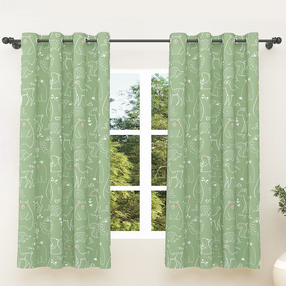 Sketchy Woodland Curtain Set