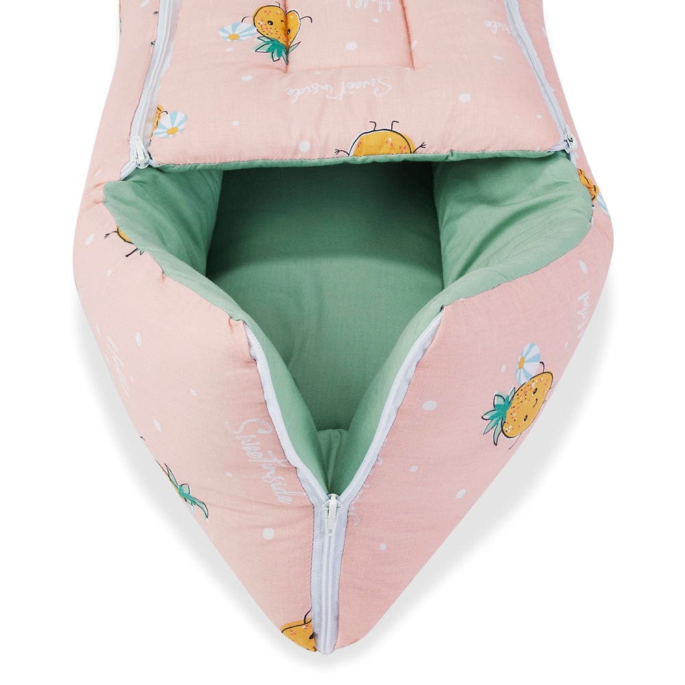 Cotton Carrier Nest cum sleeping bag, Pineapple Samba ( Newborn - 3 Months)