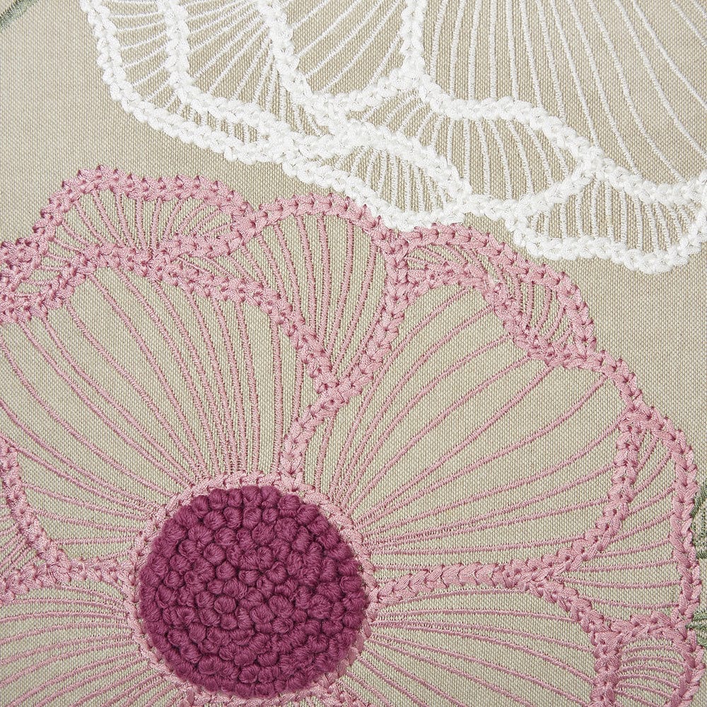 Embroidered Decorative Cushion Cover, Outline Floral