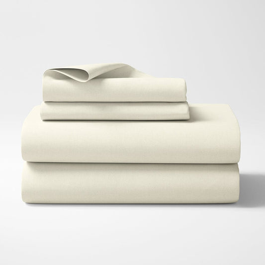 Ivory 100% Cotton Bedsheet, 300 TC