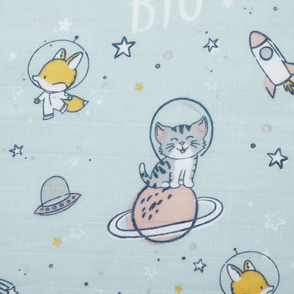 Spacewalk 100% Cotton Muslin Reversible Blanket for New Born Baby