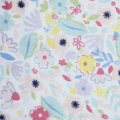 Little Bloom 100% Cotton Muslin Reversible Blanket for New Born Baby