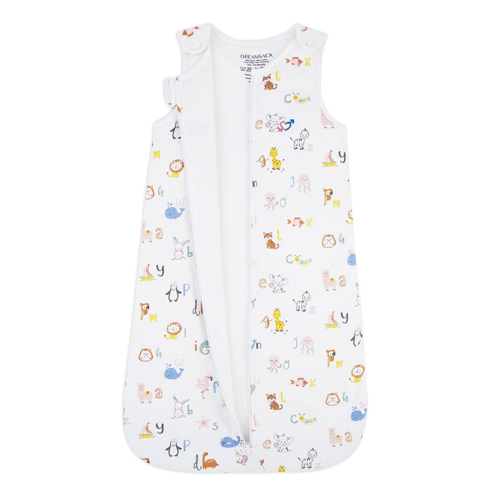 Dreamsack Cotton Sleep Sack, Quilted Layer, Size (6+ months), TOG 1.5, Alphabet