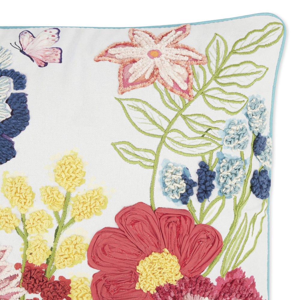 Embroidered Decorative Cushion Cover, Ornate floral