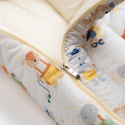 Cotton Carrier Nest / sleeping bag, Jungle Party ( Newborn - 3 Months)