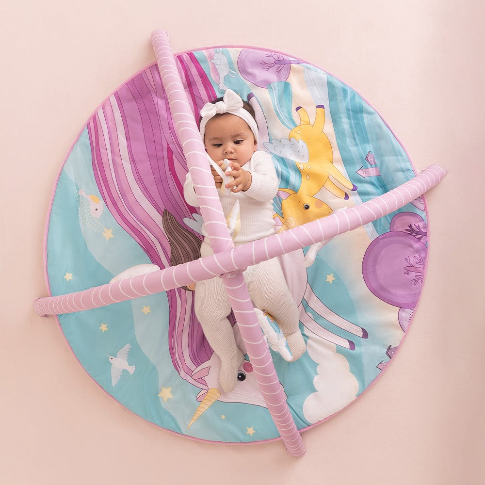 Unicorn Baby Activity Gym with set of 4 rattles