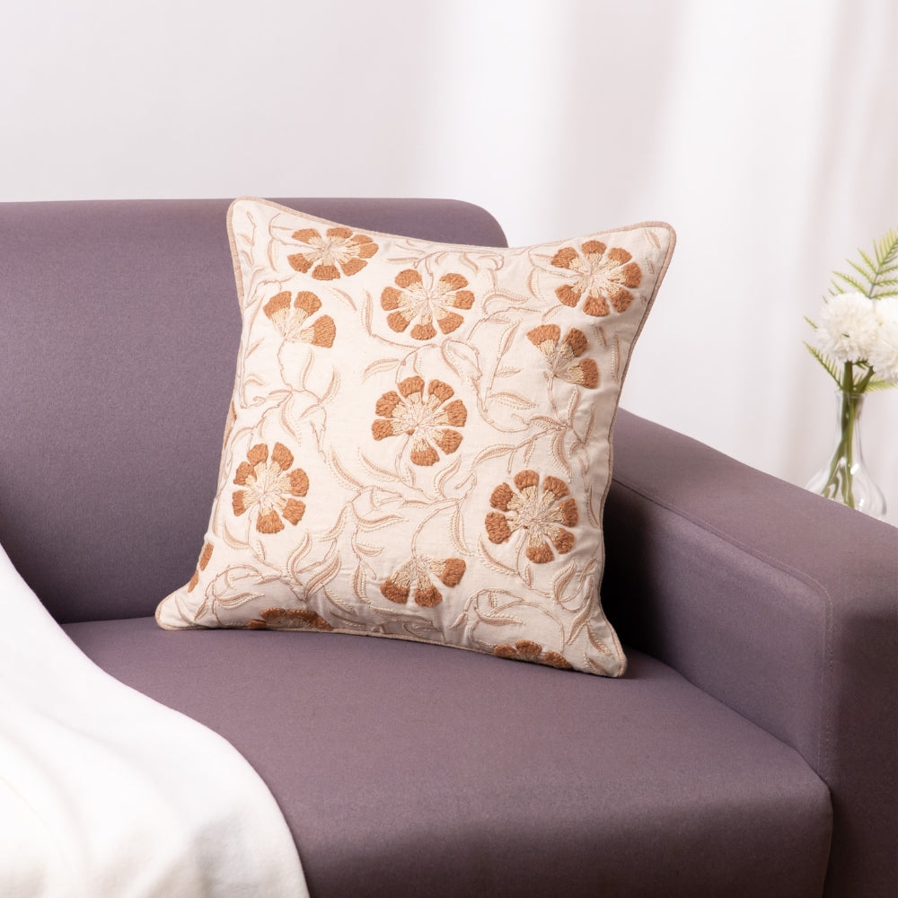 Embroidered Decorative Cushion Cover, Vintage Vines