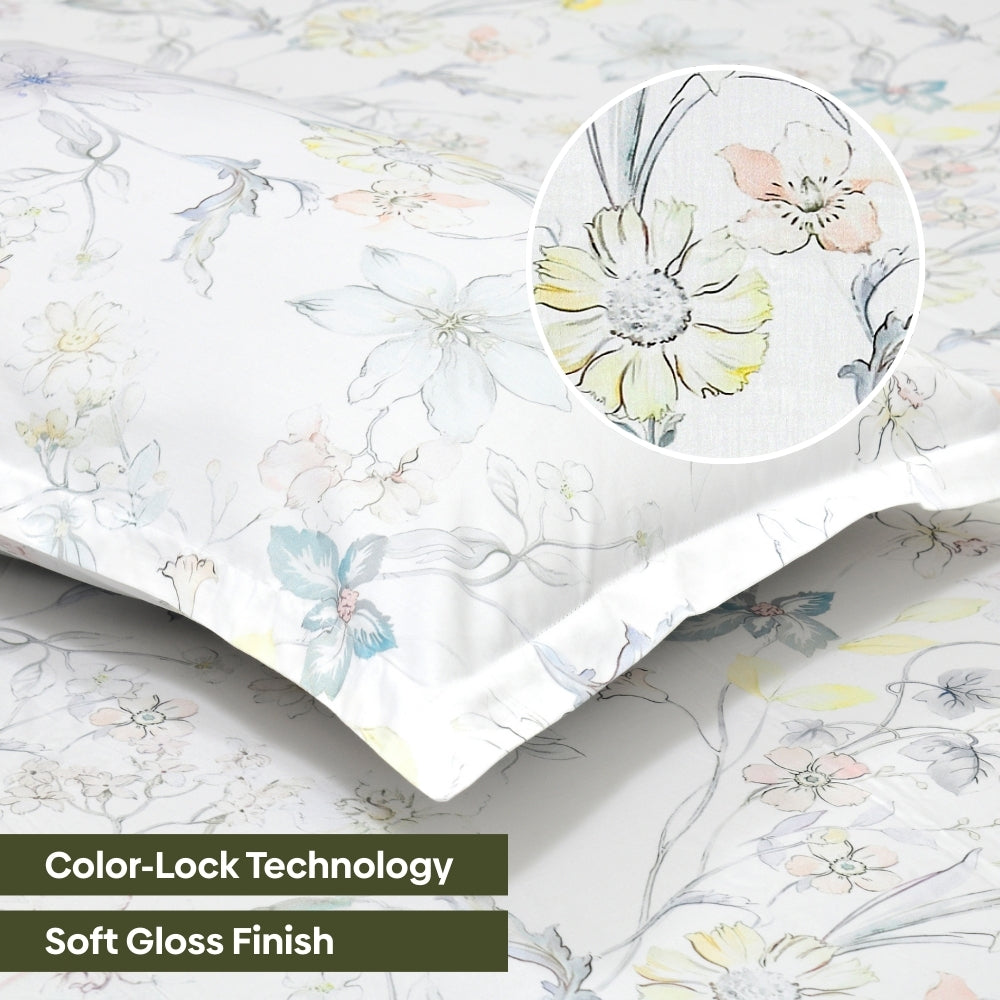 Tencel 300 TC Bedsheet Bloomea, Multicolor
