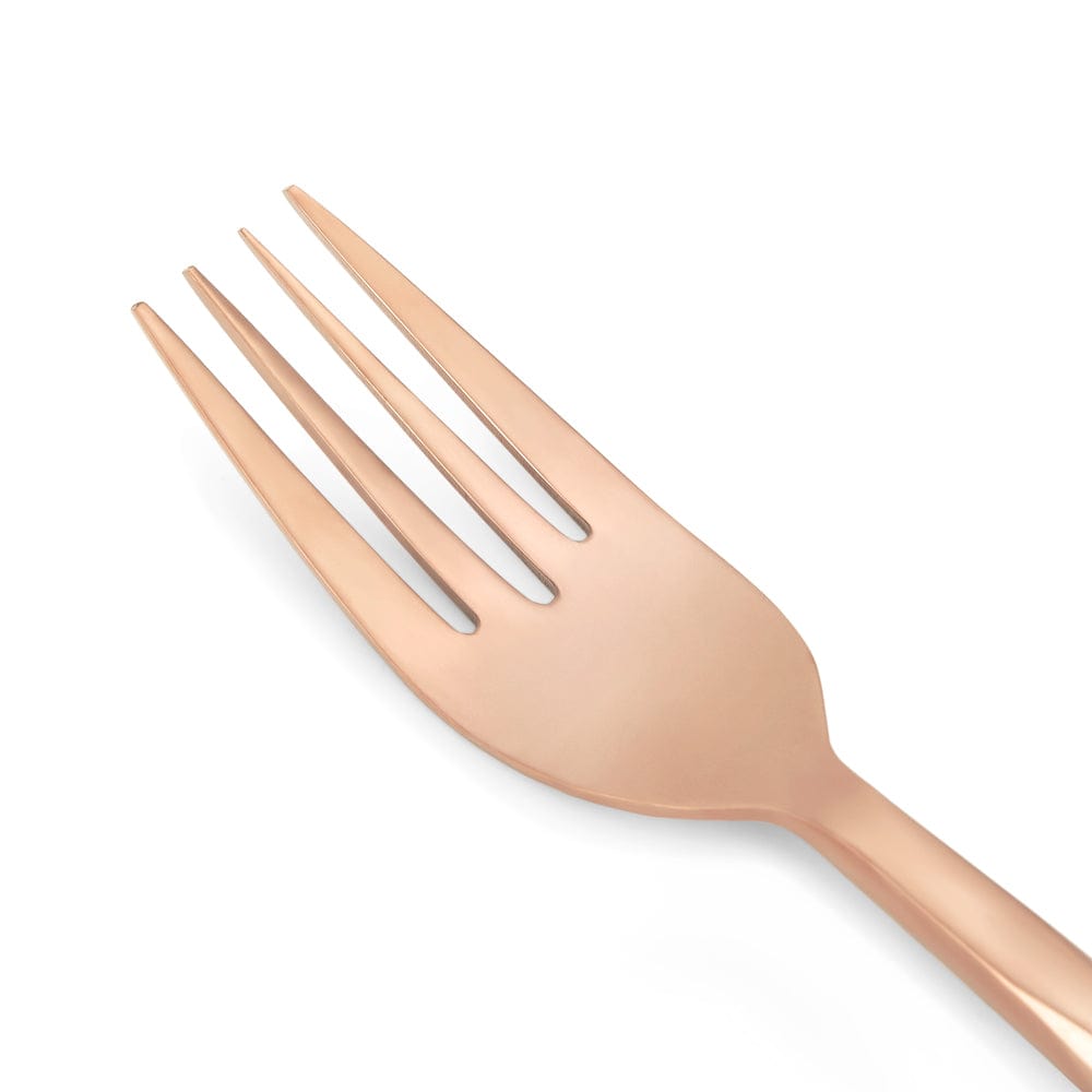 Diamond rose gold glossy cutlery, set of 4