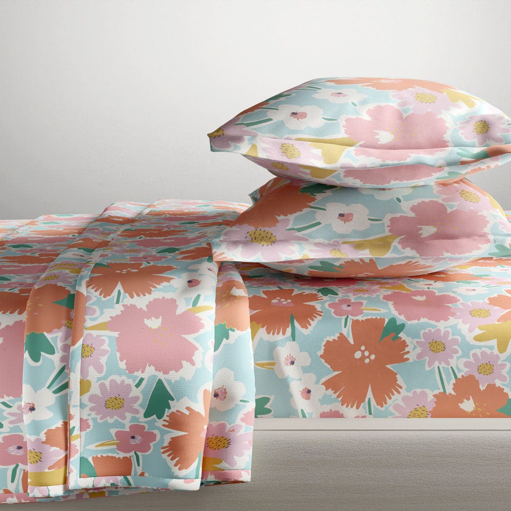 Abstract Floral 100% Cotton King Size Bedsheet, 144 TC