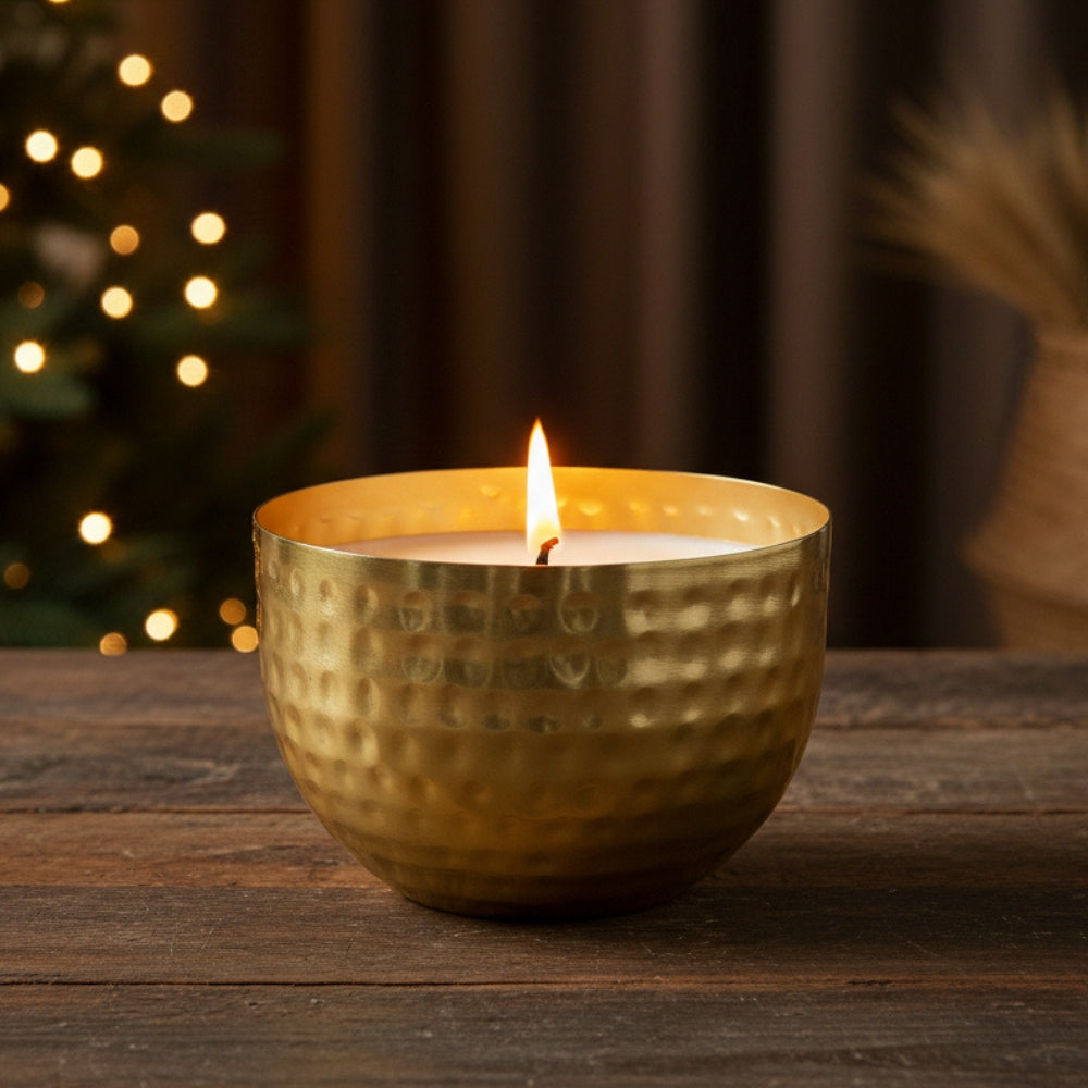Iron Wax Jar Candle, Gold