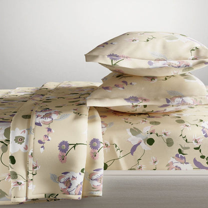 Bold Floral 100% Cotton King Size Bedsheet, 144 TC