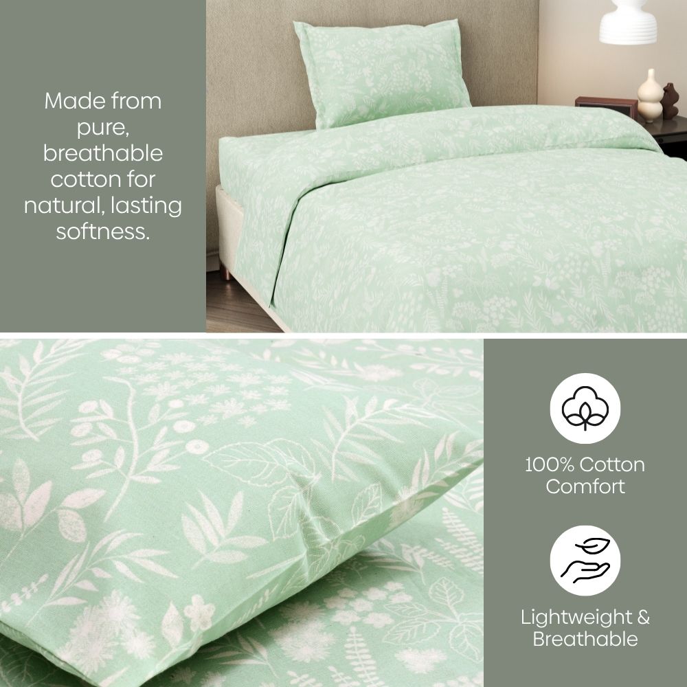 Silver Meadow Bloom Single Flat Size Bedsheet, 186 TC