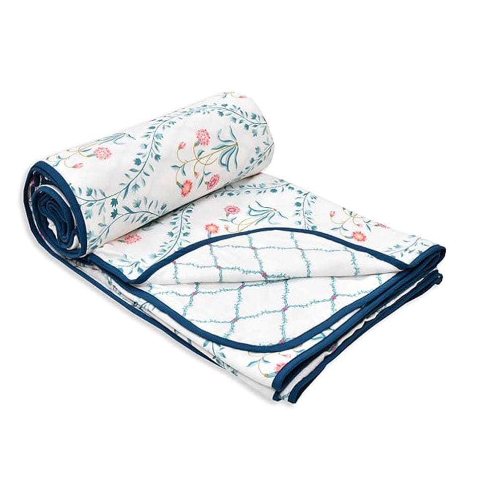 Pink Blossom  Reversible AC Blanket - Pink & Blue