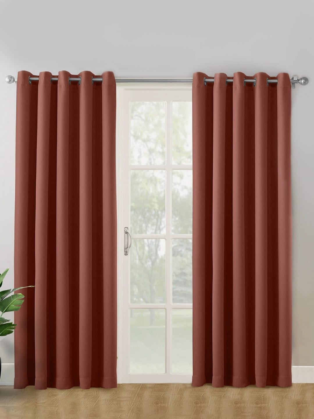 Solid blackout curtains set of 2, Dark Brown - Blackout Curtains | haus & kinder