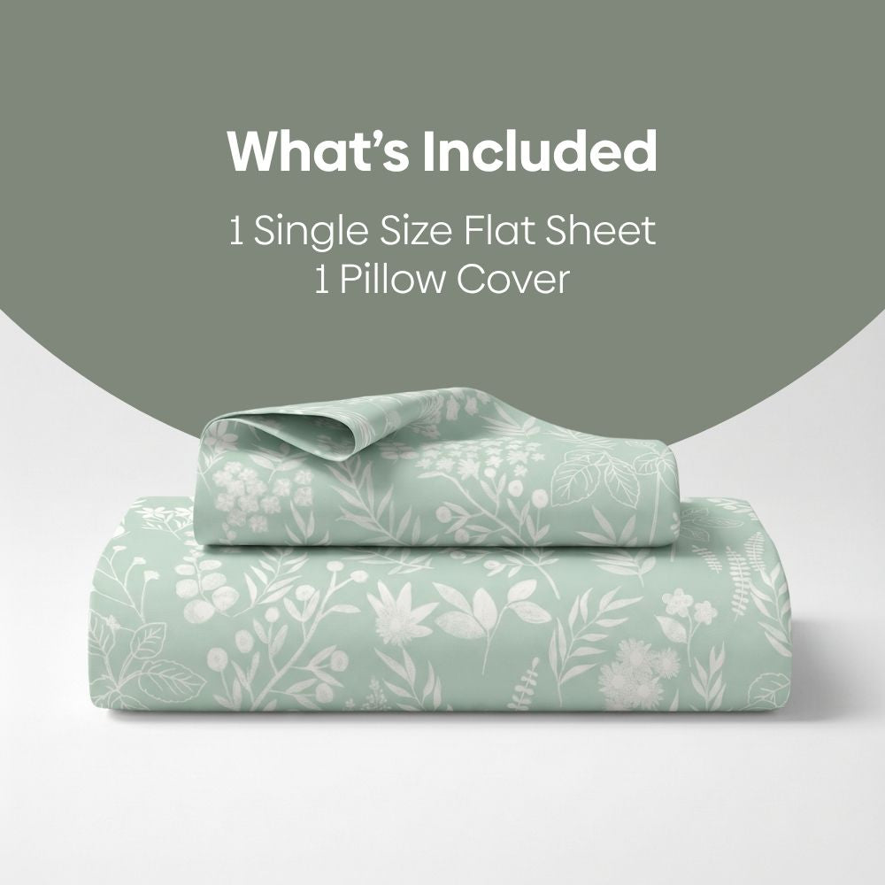 Silver Meadow Bloom Single Flat Size Bedsheet, 186 TC
