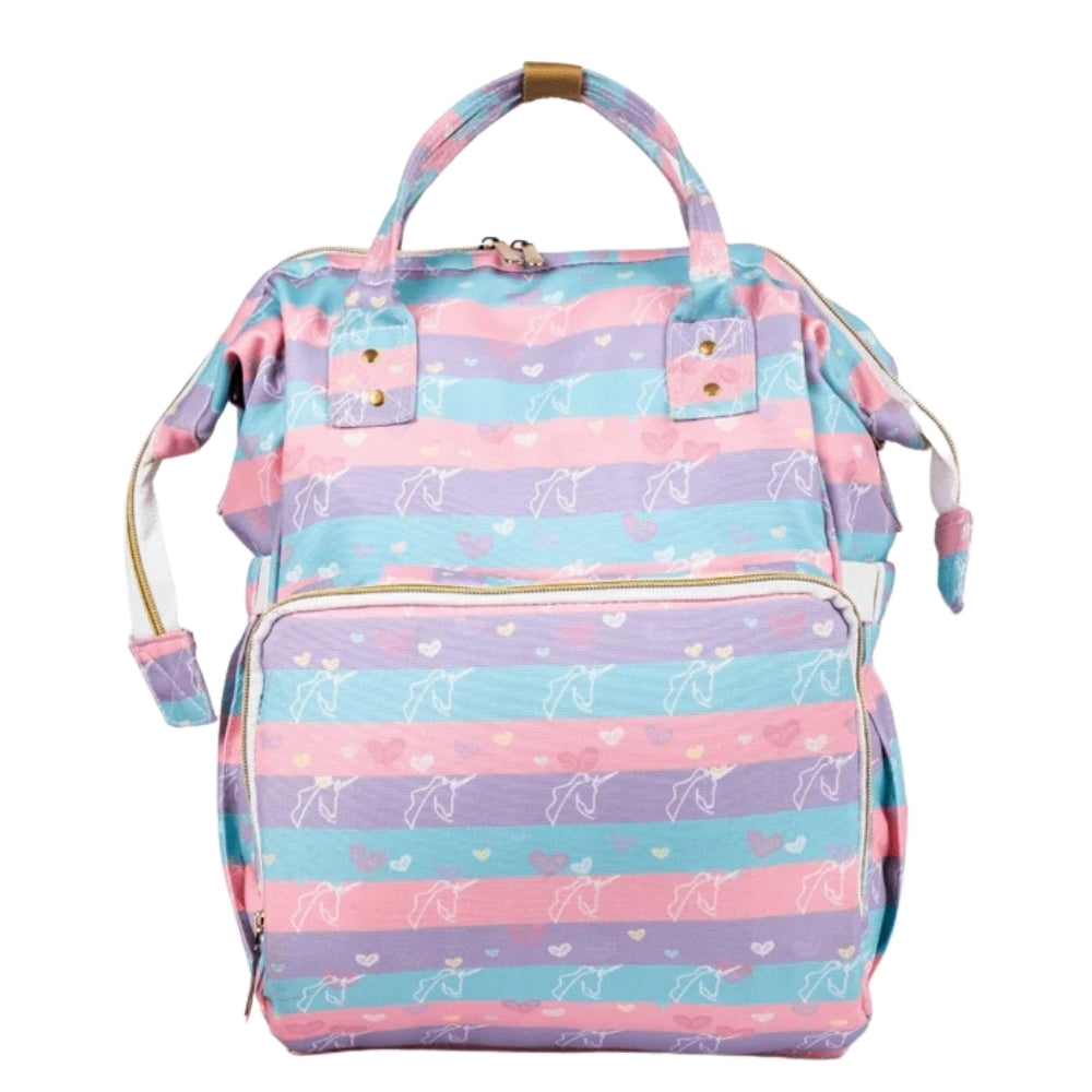 Art on Canvas - Chic Diaper Bag Backpack for New Moms, Unicorn