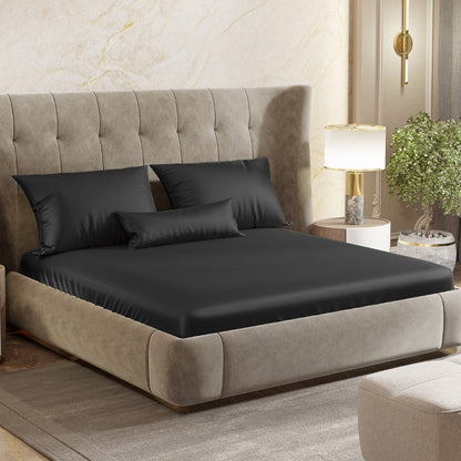 Satin Royale Black Pearl 300TC Satin Double Bedsheet