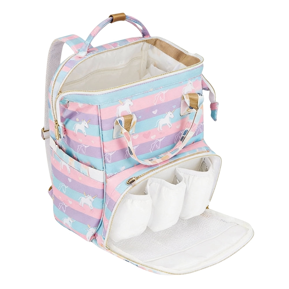 Art on Canvas - Chic Diaper Bag Backpack for New Moms, Unicorn