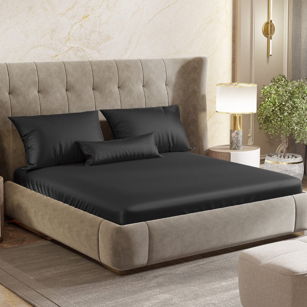 Satin Royale Black Pearl 300TC Satin King Bedsheet